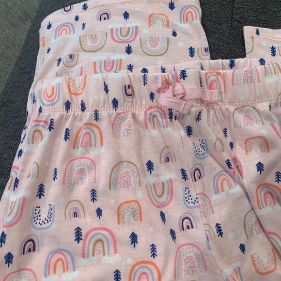 Girls Eddie Bauer Pink Pajama Set Size M 10/12 Like New Rainbows Arrows - Picture 9 of 14
